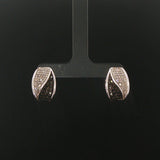 14k White Gold and 1cttw Black and White Diamond Huggie Earrings