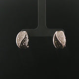 14k White Gold and 1cttw Black and White Diamond Huggie Earrings
