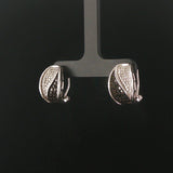14k White Gold and 1cttw Black and White Diamond Huggie Earrings