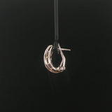14k White Gold and 1cttw Black and White Diamond Huggie Earrings