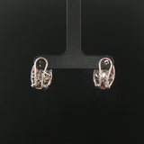 14k White Gold and 1cttw Black and White Diamond Huggie Earrings