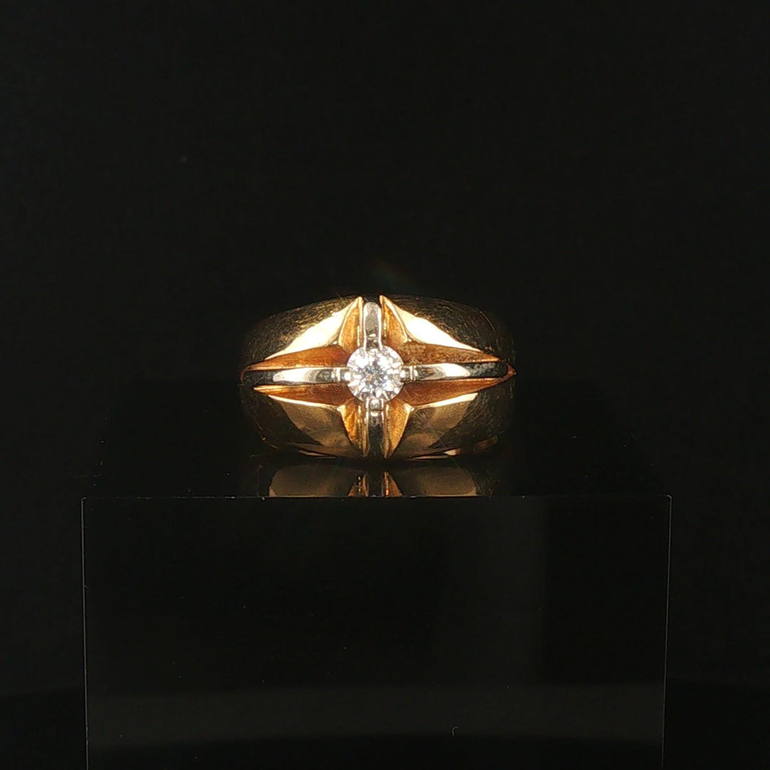 14k Yellow Gold and 0.30ct Diamond Vintage Ring Size 8