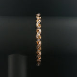 14k Yellow Gold and 1.50cttw Round and Baguette Diamond Vintage Link Bracelet 7"