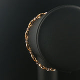 14k Yellow Gold and 1.50cttw Round and Baguette Diamond Vintage Link Bracelet 7"