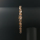 14k Yellow Gold and 1.50cttw Round and Baguette Diamond Vintage Link Bracelet 7"
