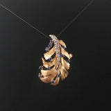 14k Yellow Gold Sapphire and Diamond Vintage Convertible Brooch Pendant