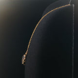 14k Yellow Gold Sapphire and Diamond Bismark Link Pendant Necklace Italy 17.5"