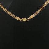 14k Yellow Gold Sapphire and Diamond Bismark Link Pendant Necklace Italy 17.5"