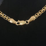 14k Yellow Gold Sapphire and Diamond Bismark Link Pendant Necklace Italy 17.5"