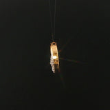 14k Yellow Gold and 0.25cttw Diamond Double Circle Slide Pendant