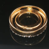 14k Yellow Gold and 0.25cttw Diamond Double Circle Slide Pendant