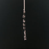 14k White Gold and 1cttw Diamond Wheat Link Floral Drop Necklace 18"