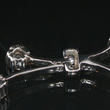 14k White Gold and 1cttw Diamond Wheat Link Floral Drop Necklace 18"