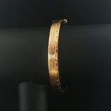 Roberto Coin 18k Yellow Gold 29g Vintage Solid Diamond Bangle Bracelet Italy 7"