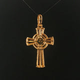 10k Yellow and White Gold 1.47cttw Diamond Large Cross Pendant 2"