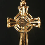 10k Yellow and White Gold 1.47cttw Diamond Large Cross Pendant 2"
