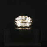 18k Yellow Gold and 2cttw Baguette Diamond Men's Ring Size 9.5