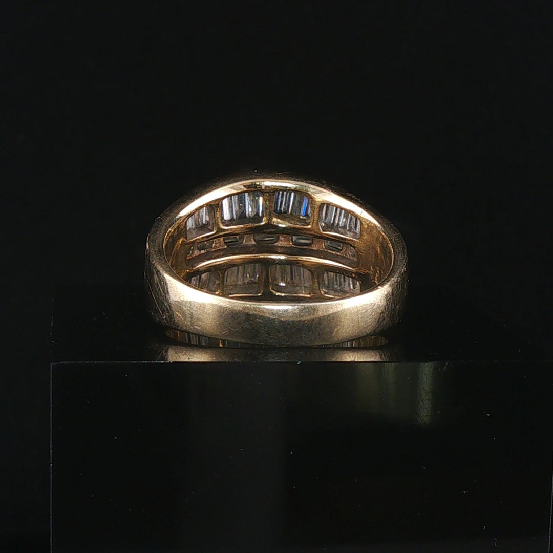 18k Yellow Gold and 2cttw Baguette Diamond Men's Ring Size 9.5