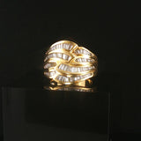 18k Yellow Gold and 2cttw Baguette Diamond Solid Ladies Ring Size 6.75