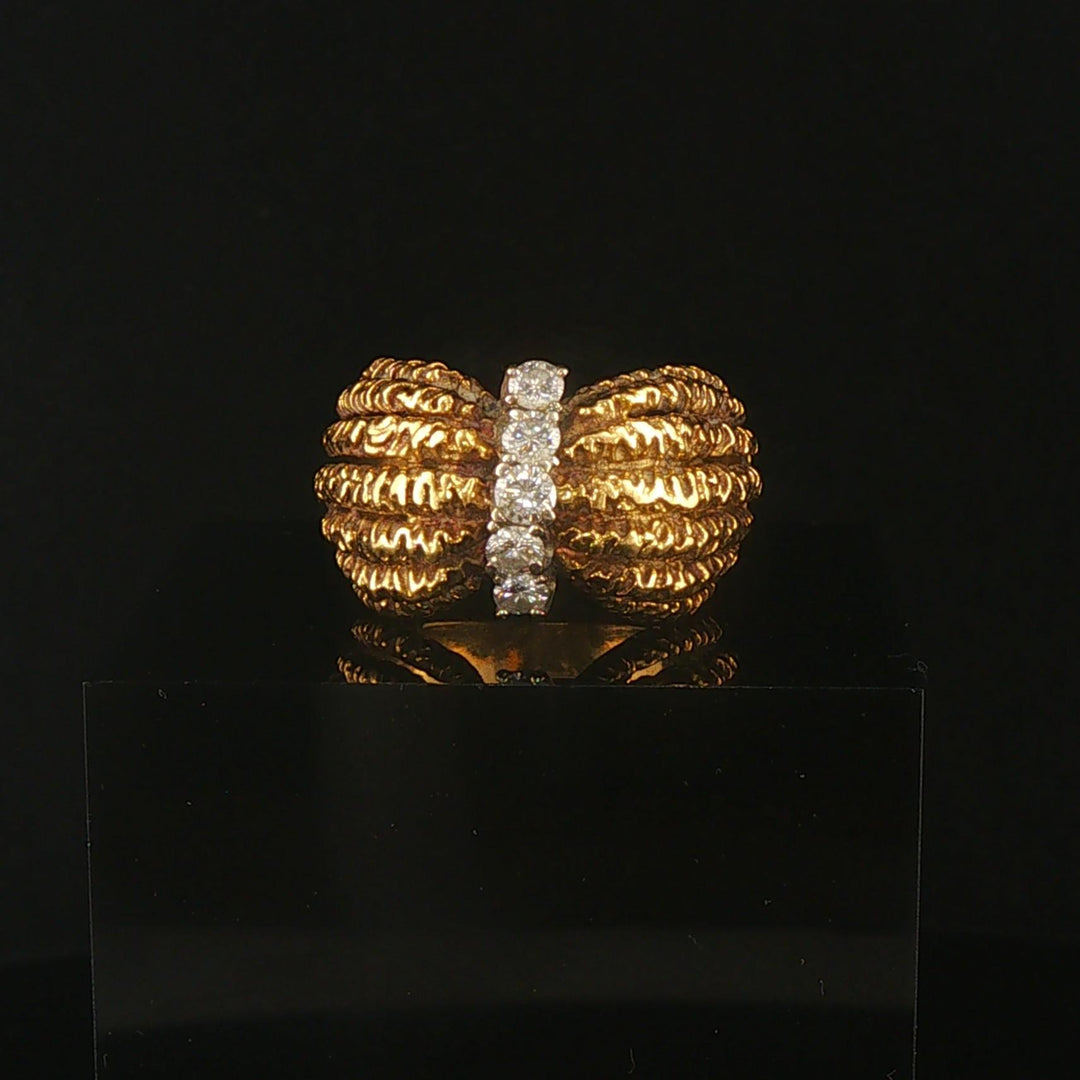 18k Yellow Gold and 0.50cttw Diamond Ladies Vintage Ring Size 6.5