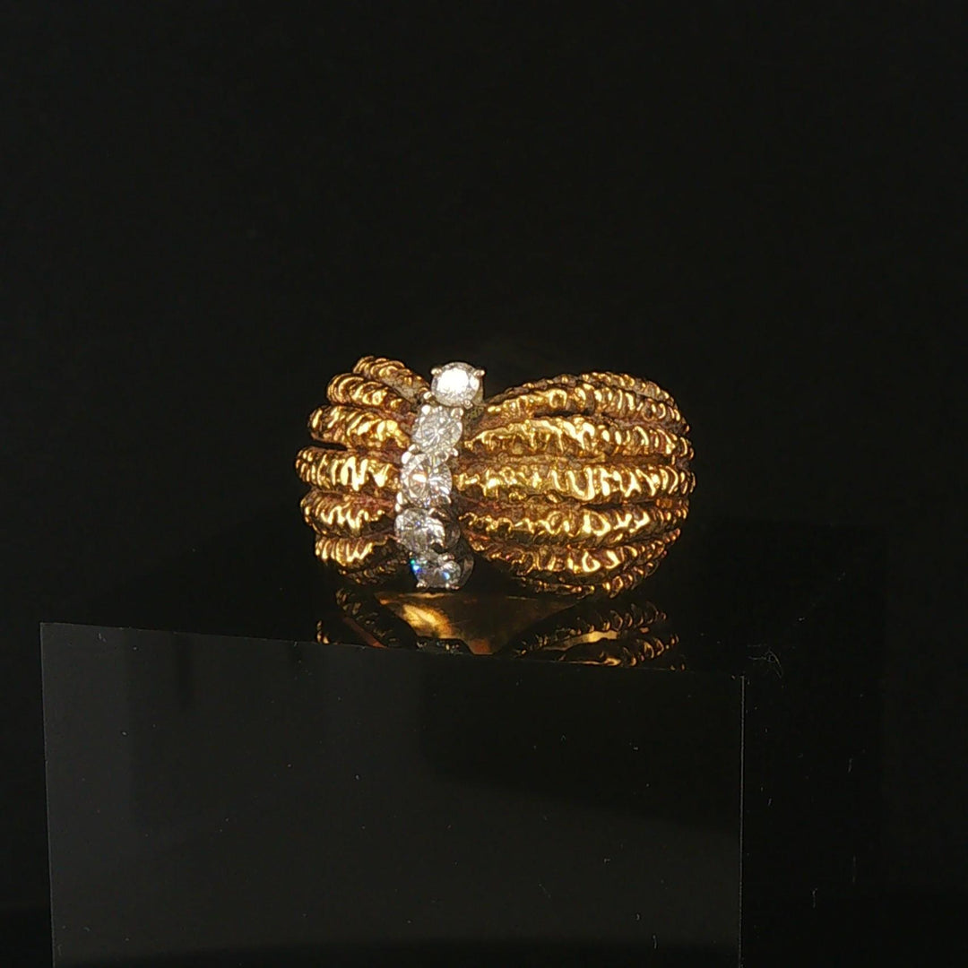 18k Yellow Gold and 0.50cttw Diamond Ladies Vintage Ring Size 6.5