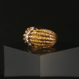 18k Yellow Gold and 0.50cttw Diamond Ladies Vintage Ring Size 6.5