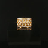 18k Yellow and White Gold 0.50cttw Diamond Vintage Ladies Band Ring Size 6.5