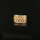 18k Yellow and White Gold 0.50cttw Diamond Vintage Ladies Band Ring Size 6.5