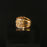 18k Yellow and White Gold 0.50cttw Diamond Vintage Ladies Band Ring Size 6.5