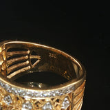 18k Yellow and White Gold 0.50cttw Diamond Vintage Ladies Band Ring Size 6.5