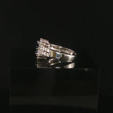 18k White Gold Blue Sapphire and 0.50cttw Diamond Vintage Ring Size 4.25