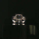 18k White Gold Blue Sapphire and 0.50cttw Diamond Vintage Ring Size 4.25