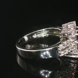 18k White Gold Blue Sapphire and 0.50cttw Diamond Vintage Ring Size 4.25