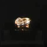 18k Yellow and White Gold 0.20cttw Diamond Swirl Ring Size 7