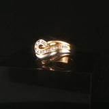 18k Yellow and White Gold 0.20cttw Diamond Swirl Ring Size 7