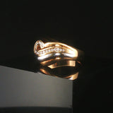 18k Yellow and White Gold 0.20cttw Diamond Swirl Ring Size 7