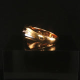 18k Yellow and White Gold 0.20cttw Diamond Swirl Ring Size 7