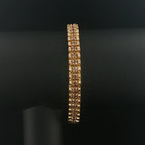 10k Yellow Gold and 4.5cttw Champagne Diamond 13g Fancy Link Bracelet 6.75"