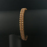 10k Yellow Gold and 4.5cttw Champagne Diamond 13g Fancy Link Bracelet 6.75"