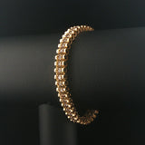 10k Yellow Gold and 4.5cttw Champagne Diamond 13g Fancy Link Bracelet 6.75"