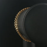 10k Yellow Gold and 4.5cttw Champagne Diamond 13g Fancy Link Bracelet 6.75"