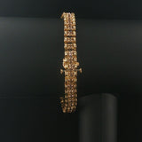 10k Yellow Gold and 4.5cttw Champagne Diamond 13g Fancy Link Bracelet 6.75"