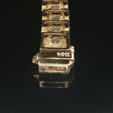 10k Yellow Gold and 4.5cttw Champagne Diamond 13g Fancy Link Bracelet 6.75"