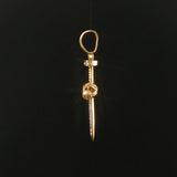 10k Yellow and White Gold Diamond Vintage Nail Cross Pendant 2"