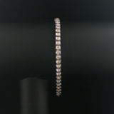 14k White Gold and 2cttw Bezel Set Diamond Solid Link Bracelet 7.25"