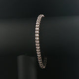 14k White Gold and 2cttw Bezel Set Diamond Solid Link Bracelet 7.25"