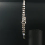 14k White Gold and 2cttw Bezel Set Diamond Solid Link Bracelet 7.25"