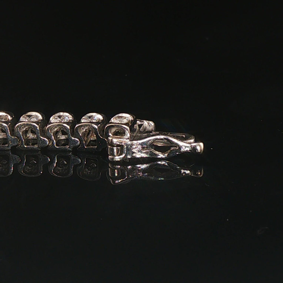 14k White Gold and 2cttw Bezel Set Diamond Solid Link Bracelet 7.25"