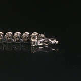 14k White Gold and 2cttw Bezel Set Diamond Solid Link Bracelet 7.25"