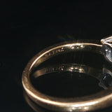 14k Yellow and White Gold 1.85cttw Three White and Blue Diamond Ring Size 6